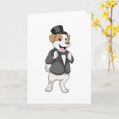 Hund als Bräutigam mit Ribbon Karte (Gelbe Blume)