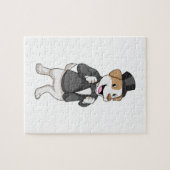 Hund als Bräutigam mit Schleife Puzzle (Horizontal)