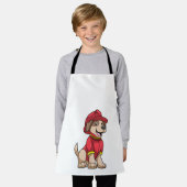 Hund als Feuerwehrmann mit Feuerhelm Schürze (Getragen)