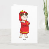 Hund als Feuerwehrmann mit Helm Karte (Rückseite)