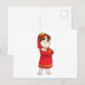 Hund als Feuerwehrmann mit Helm Postkarte (Vorne/Hinten)
