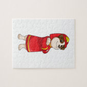 Hund als Feuerwehrmann mit Helmet Puzzle (Horizontal)
