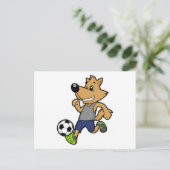 Hund als Fußballspieler beim Fußball Postkarte (Stehend Vorderseite)