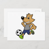 Hund als Fußballspieler beim Fußball Postkarte (Vorne/Hinten)