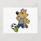 Hund als Fußballspieler beim Fußball Postkarte (Vorderseite)