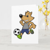 Hund als Fußballspieler im Fußball Karte (Gelbe Blume)