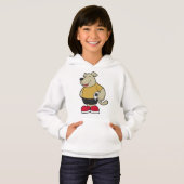 Hund als Fußballspieler mit Fußball Hoodie (Vorne ganz)