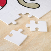 Hund als Fußballspieler mit Fußball Puzzle (Seite)