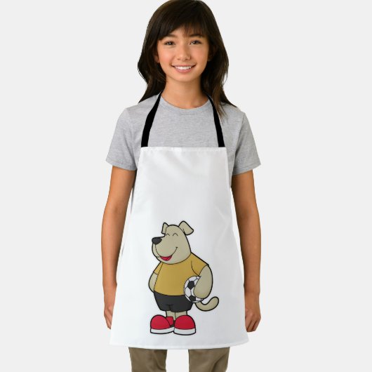 Hund als Fußballspieler mit Fußball Schürze (Insitu)