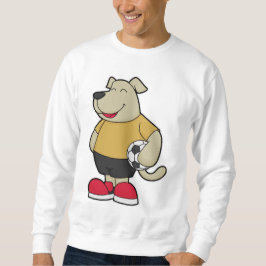 Hund als Fußballspieler mit Fußball Sweatshirt