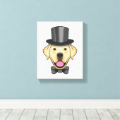 Hund als Groom mit Bow Leinwanddruck (Insitu (Holzboden))