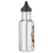 Hund als Hiker mit Rucksack Edelstahlflasche (Links)