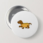 Hund als Hotdog Button (Vorne & Hinten)