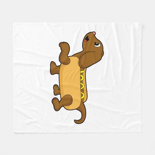 Hund als Hotdog Fleecedecke (Vorderseite (Horizontal))