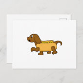 Hund als Hotdog Postkarte (Vorne/Hinten)