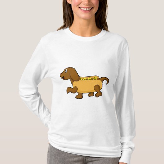 Hund als Hotdog T-Shirt (Vorderseite)