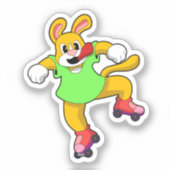 Hund als Inline-Skater mit Inline-Skaten Aufkleber (Vorderseite)