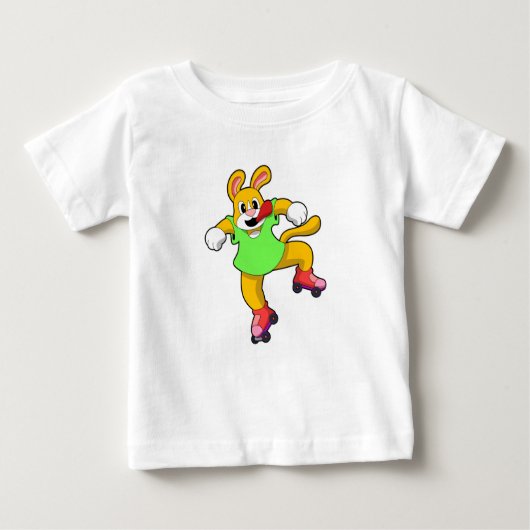 Hund als Inline-Skater mit Inline-Skaten Baby T-shirt (Vorderseite)