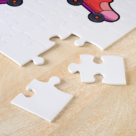 Hund als Inline-Skater mit Inline-Skaten Puzzle (Seite)