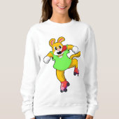 Hund als Inline-Skater mit Inline-Skaten Sweatshirt (Vorderseite)