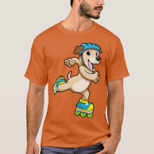 Hund als Inline-Skater mit Inline-Skaten und Helme T-Shirt