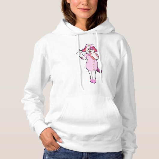 Hund als Krankenschwester Hoodie (Vorderseite)