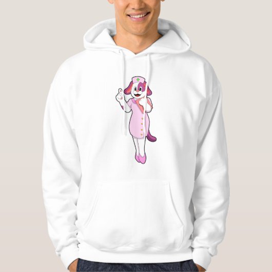 Hund als Krankenschwester Hoodie (Vorderseite)