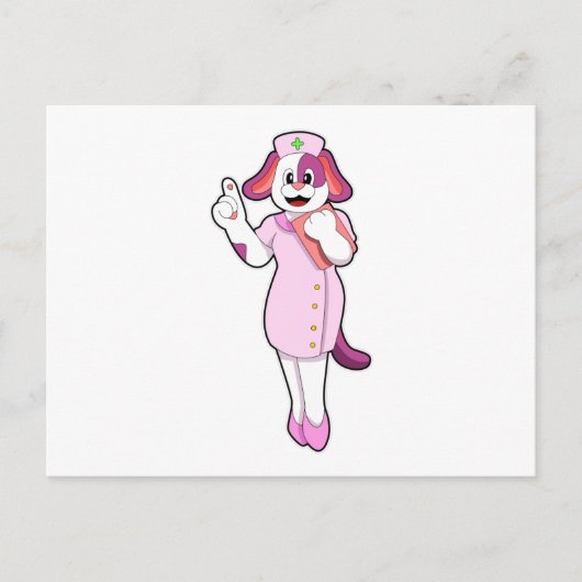 Hund als Krankenschwester Postkarte (Vorderseite)