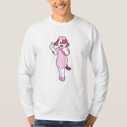 Hund als Krankenschwester T-Shirt (Vorderseite)