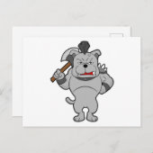 Hund als Krieger mit Ax Postkarte (Vorne/Hinten)
