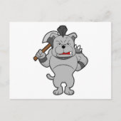 Hund als Krieger mit Ax Postkarte (Vorderseite)