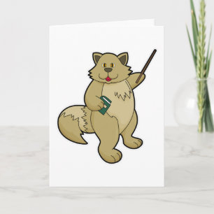 Hund als Lehrer mit Buch und Zeigestock Karte