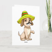 Hund als Mexikaner mit Strohhut Karte (Rückseite)