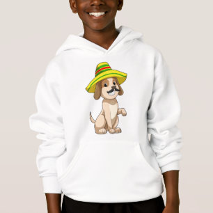 Hund als Mexikanerin mit Strohhut Hoodie