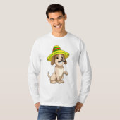 Hund als Mexikanerin mit Strohhut T-Shirt (Vorne ganz)