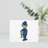 Hund als Polizeibeamter mit Baton & Sonnenbrille Postkarte (Stehend Vorderseite)