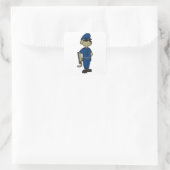 Hund als Polizeibeamter mit Baton & Sonnenbrille Quadratischer Aufkleber (Tasche)