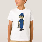 Hund als Polizeibeamter mit Baton & Sonnenbrille T-Shirt (Vorderseite)