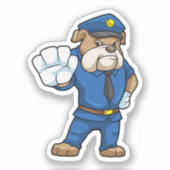 Hund als Polizeibeamter mit einheitlicher Aufkleber (Vorderseite)