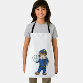 Hund als Polizeibeamter mit einheitlicher Schürze (Insitu)