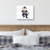 Hund als Polizeibeamter mit Polizeiuniform Leinwanddruck (Insitu (Schlafzimmer))