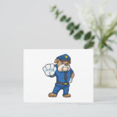 Hund als Polizeibeamter mit Polizeiuniform Postkarte (Stehend Vorderseite)