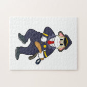 Hund als Polizeibeamter mit Polizeiuniform Puzzle (Horizontal)