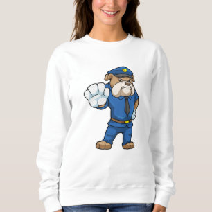 Hund als Polizeibeamter mit Polizeiuniform Sweatshirt