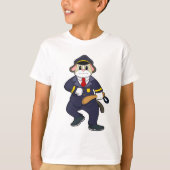 Hund als Polizeibeamter mit Polizeiuniform T-Shirt (Vorderseite)