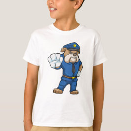 Hund als Polizeibeamter mit Polizeiuniform T-Shirt