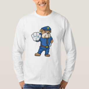 Hund als Polizeibeamter mit Polizeiuniform T-Shirt