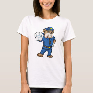 Hund als Polizeibeamter mit Polizeiuniform T-Shirt