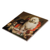 Hund als Richter, der das Gesetz vor Gericht festl Fliese (Seite)