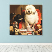 Hund als Richter, der das Gesetz vor Gericht festl Leinwanddruck (Insitu (Holzboden))